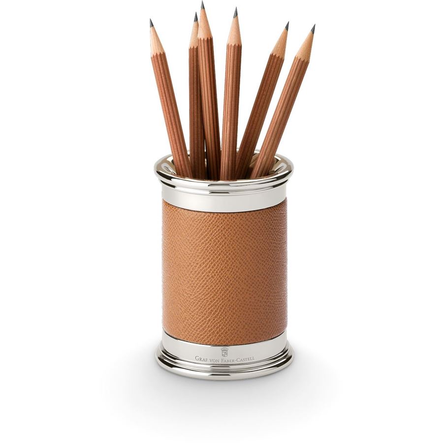Graf-von-Faber-Castell - Pot à stylos rond Epsom, Cognac