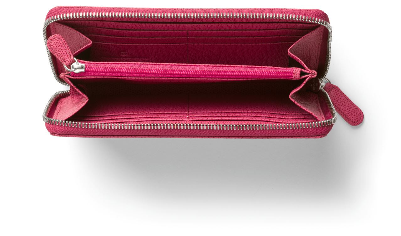 Graf-von-Faber-Castell - Porte-feuille avec fermeture zippée cuir Epsom, Rose