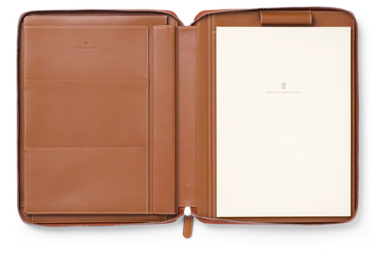 Graf-von-Faber-Castell - Conférencier A4 Epsom, zip/pochette tablette, Cognac