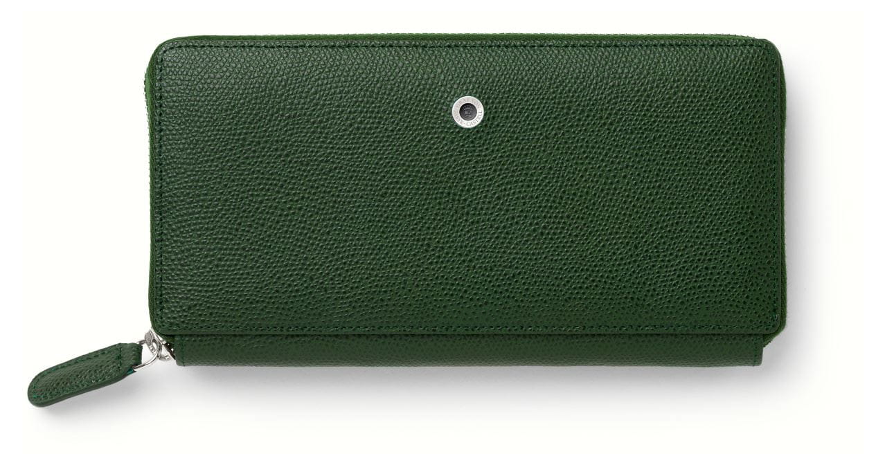 Graf-von-Faber-Castell - Portefeuille Epsom pour femme avec zip, Vert Olive