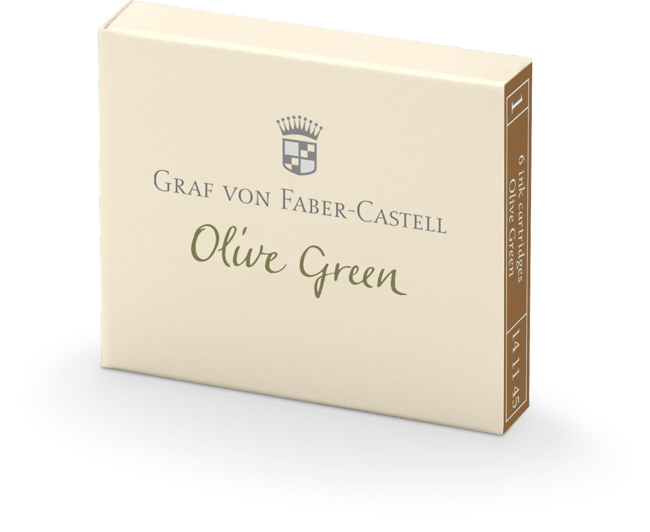 Graf-von-Faber-Castell - 6 cartouches d'encre, Vert Olive