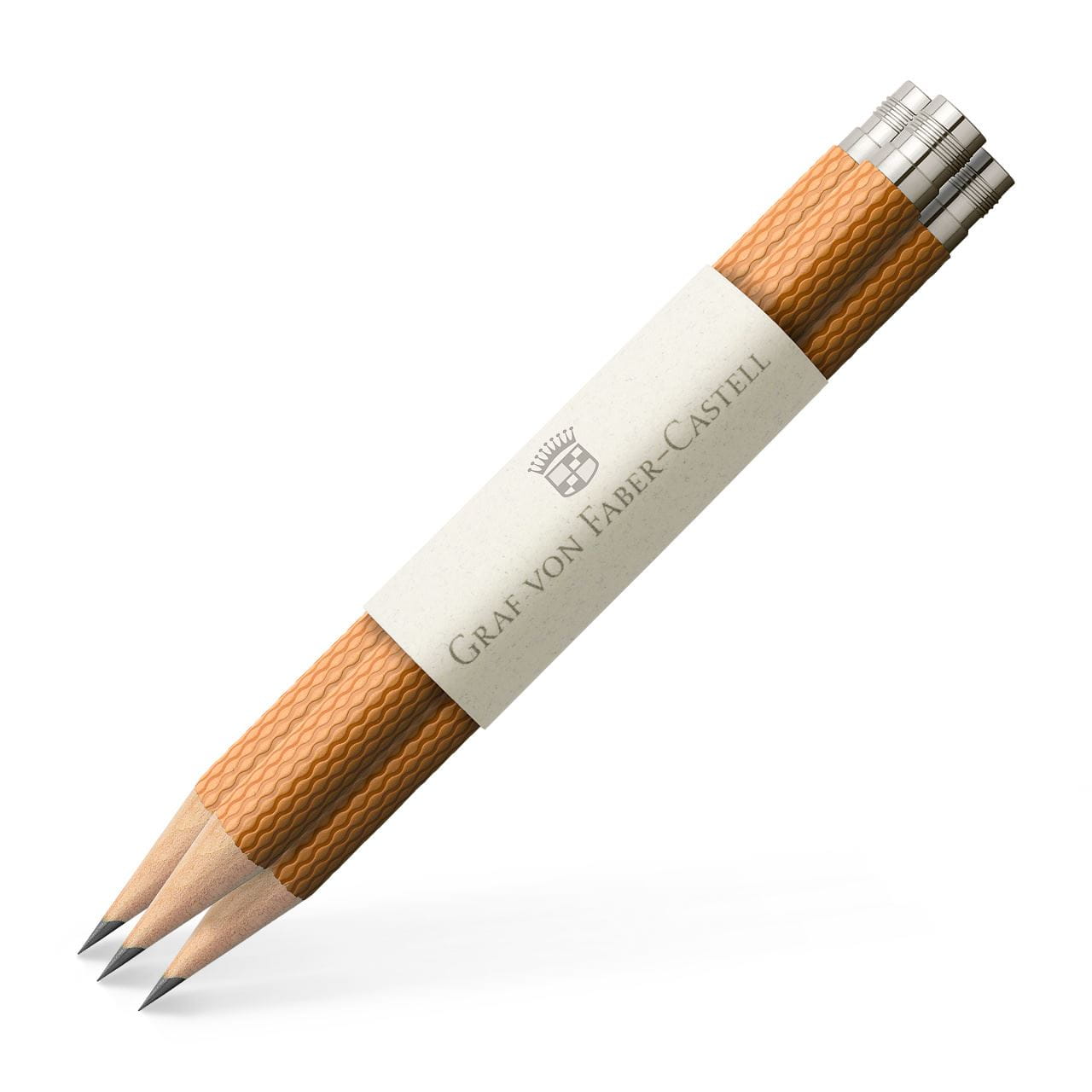 Graf-von-Faber-Castell - 3 crayons graphite de poche Guilloché, Cognac