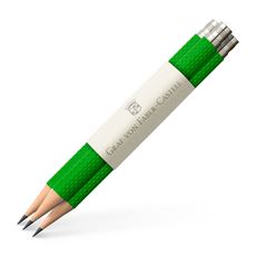 Graf-von-Faber-Castell - 3 crayons graphite de poche Guilloché, Vert Reptile
