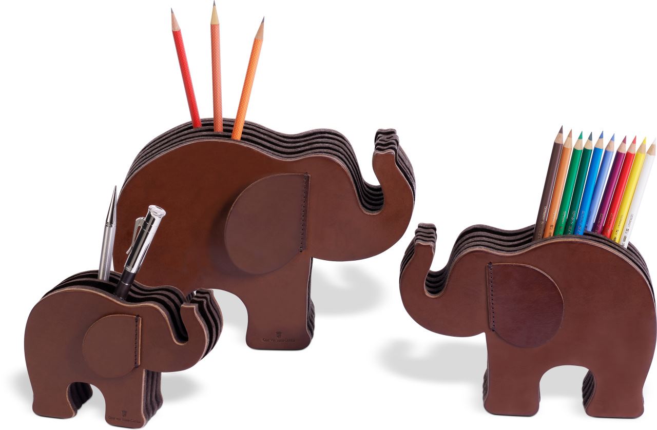 Graf-von-Faber-Castell - Pot à stylos éléphant petit, Marron Foncé